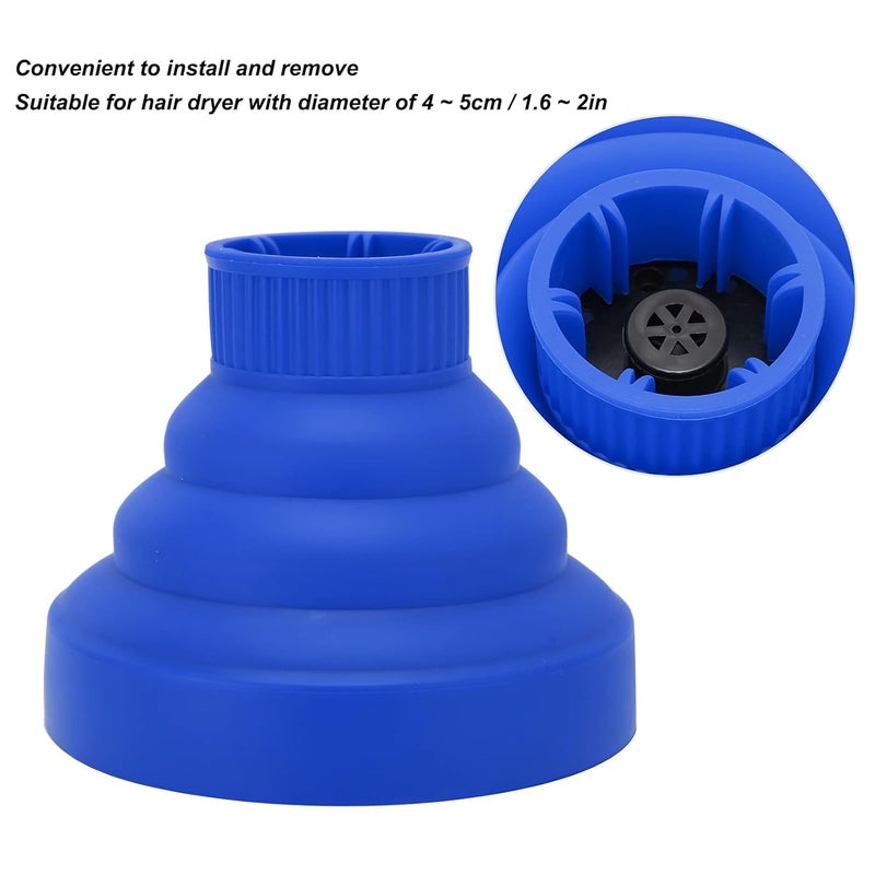 woobles Hair Dryer Diffuser, Universal Collapsible Hair Dryer Diffuser, Professional Blow Dryer Diffuser Portable Travel Folding Hair Blow Dryer Diffuser Attachment for Natural Thick Hair(blue) - Image 3